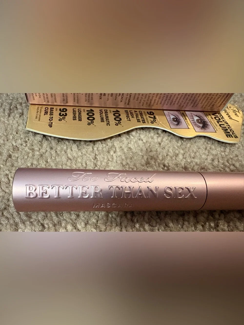 Too Faced Better Than Sex Mascara - Metallic Pink & Gold Packaging- 3 pack